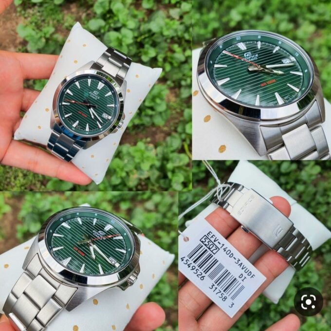 Montre Homme Casio Analogique à 3 aiguilles EFV-140D-3AVUDF - Bracelet Gris En Acier Inoxydable - Résistance à l'eau 10 ATM