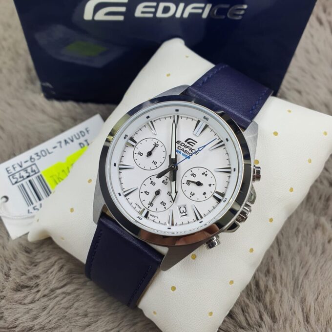 Montre Homme Casio Edifice - EFV-630L-7AV - Chronographe standard - Bracelet En cuir véritable - Résistance à l'eau 10 ATM