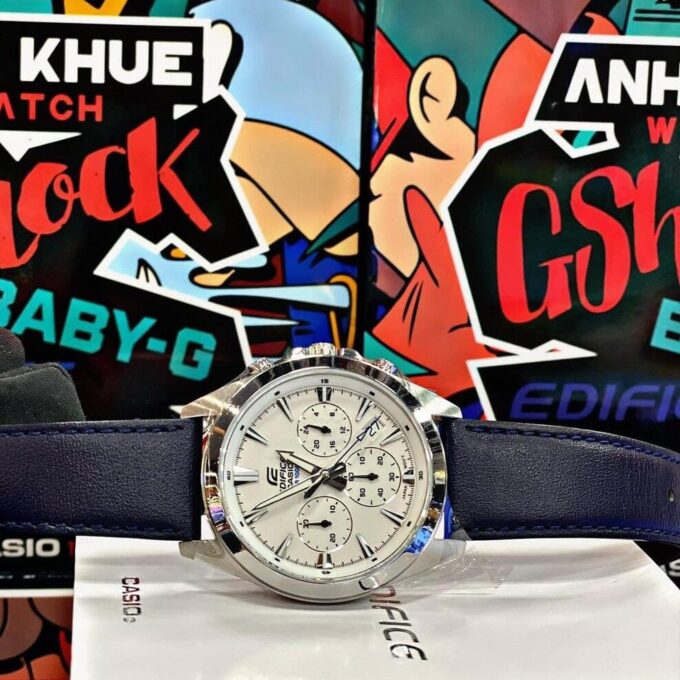 Montre Homme Casio Edifice - EFV-630L-7AV - Chronographe standard - Bracelet En cuir véritable - Résistance à l'eau 10 ATM