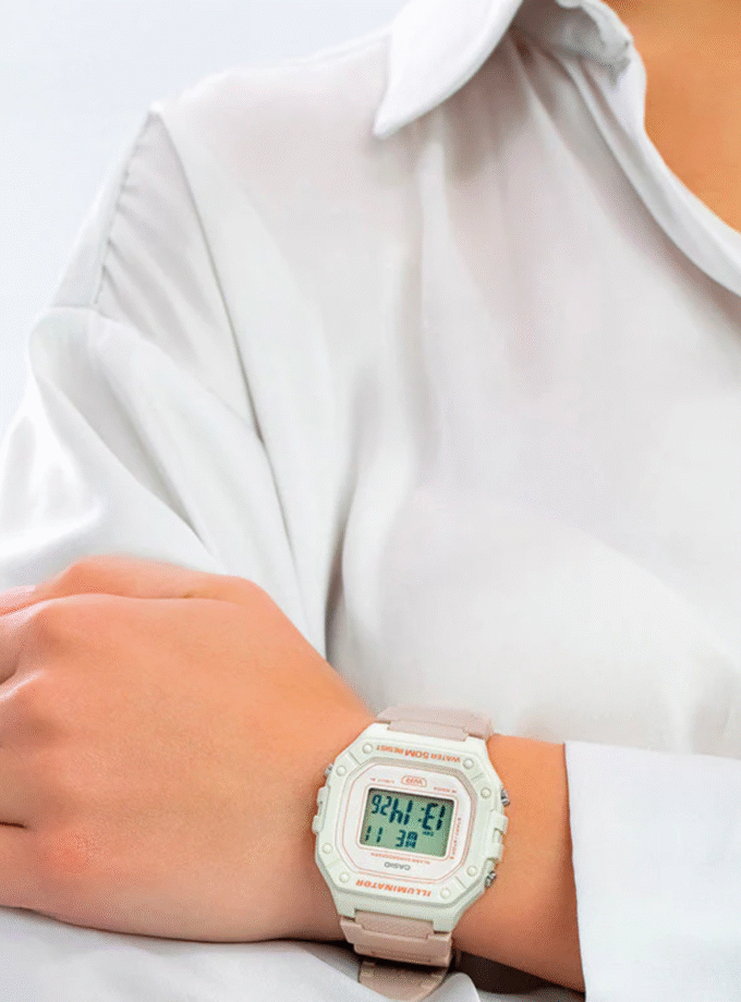 Montre Unisexe Casio Vintage Numérique W-218HC-4A2VDF - Bracelet Gris En Résine - Résistance à l'eau 5 ATM