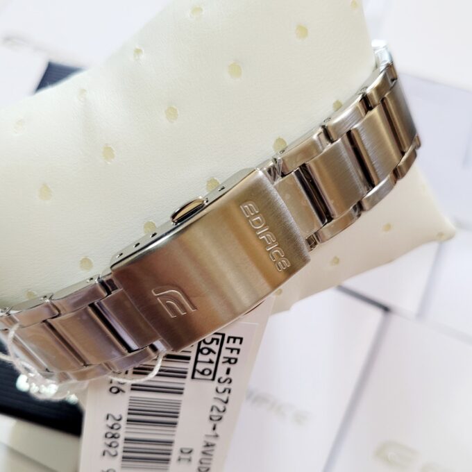 Montre Homme Casio Edifice EFR-S572D-1AVUDF - Bracelet Gris en Acier Inoxydable - Résistance à l'eau 100 Mètres