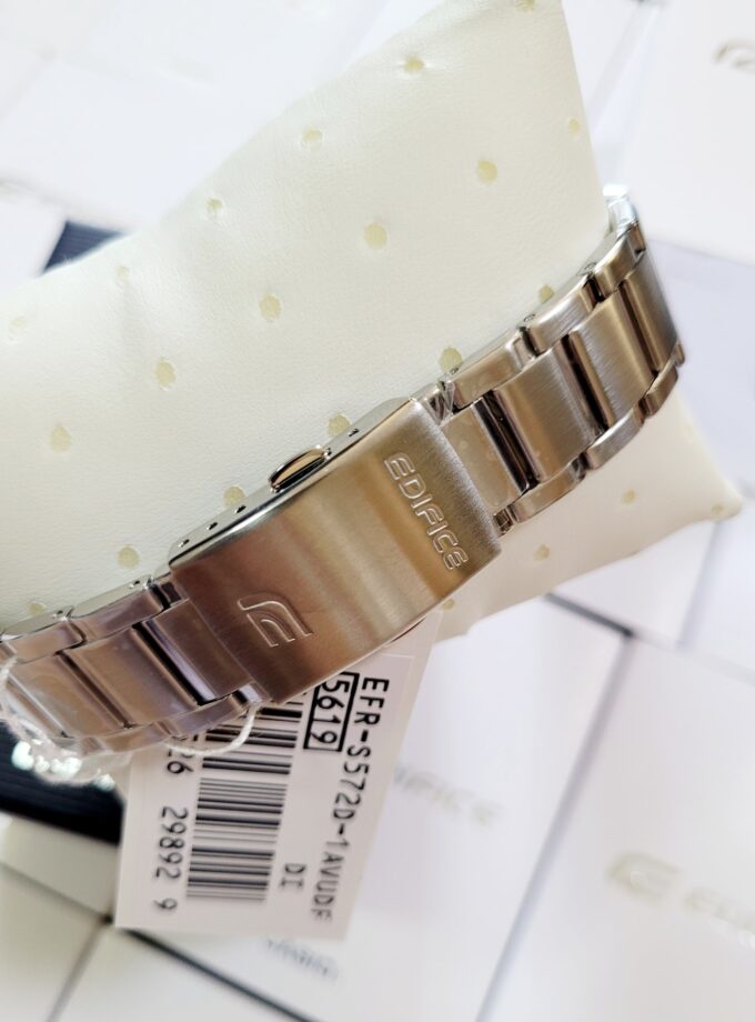 Montre Homme Casio Edifice EFR-S572D-1AVUDF - Bracelet Gris en Acier Inoxydable - Résistance à l'eau 100 Mètres