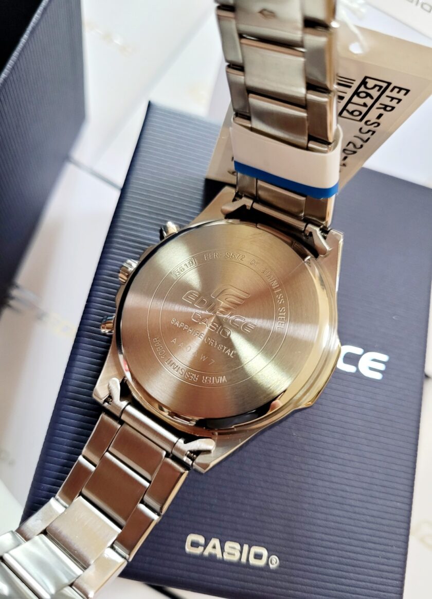 montre homme casio edifice efr s572d 1avudf bracelet gris en acier inoxydable résistance à l'eau 100 mètres