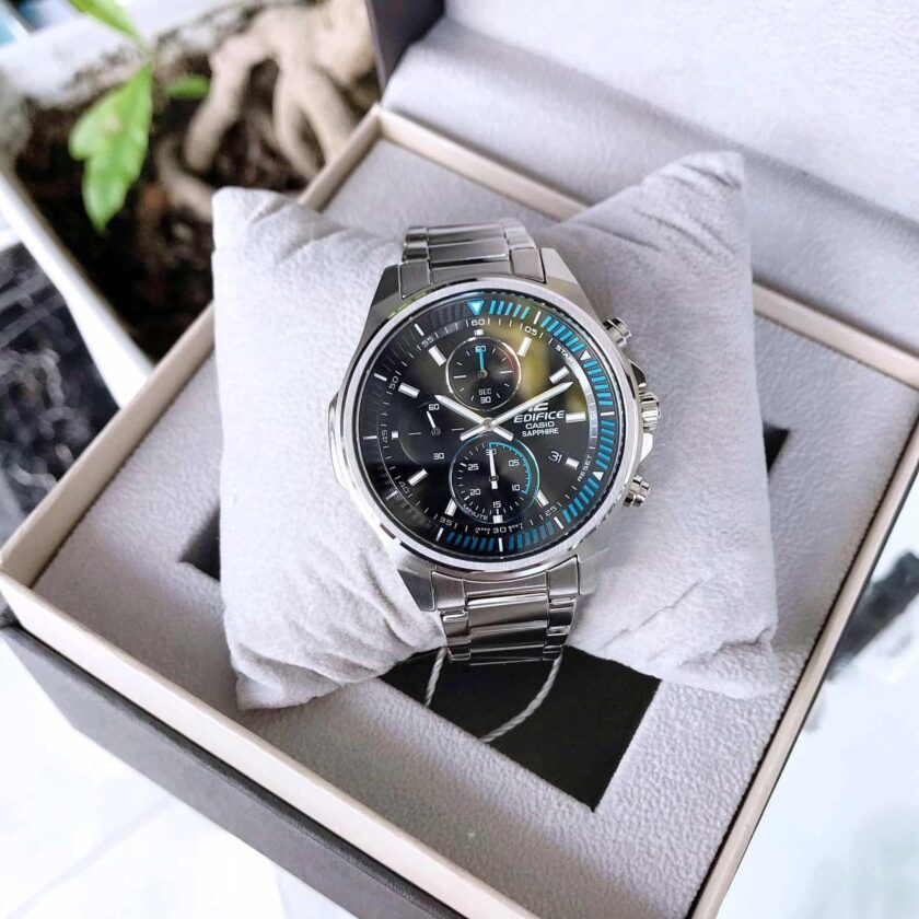 montre homme casio edifice efr s572d 1avudf bracelet gris en acier inoxydable résistance à l'eau 100 mètres