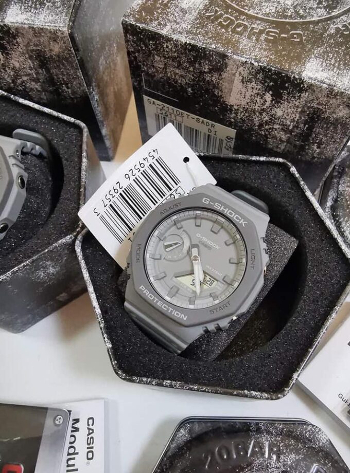 Montre Homme Casio G-Shock GA-2110ET-8ADR - Bracelet Gris En Silicone - Résistance à l'eau 200 Mètres