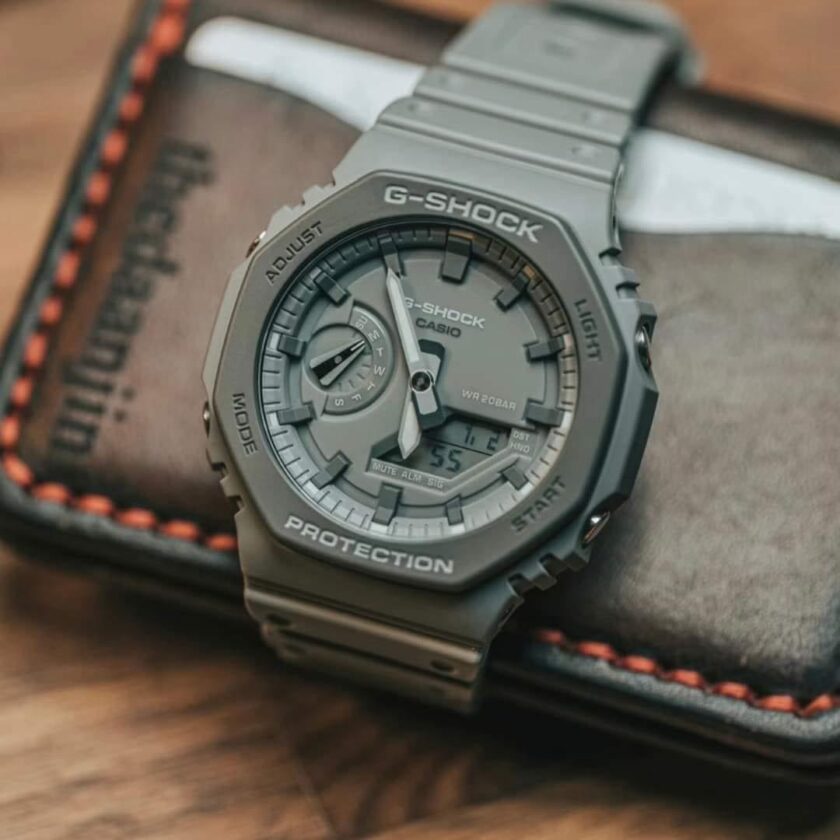 montre homme casio g shock ga 2110et 8adr bracelet gris en silicone résistance à l'eau 200 mètres