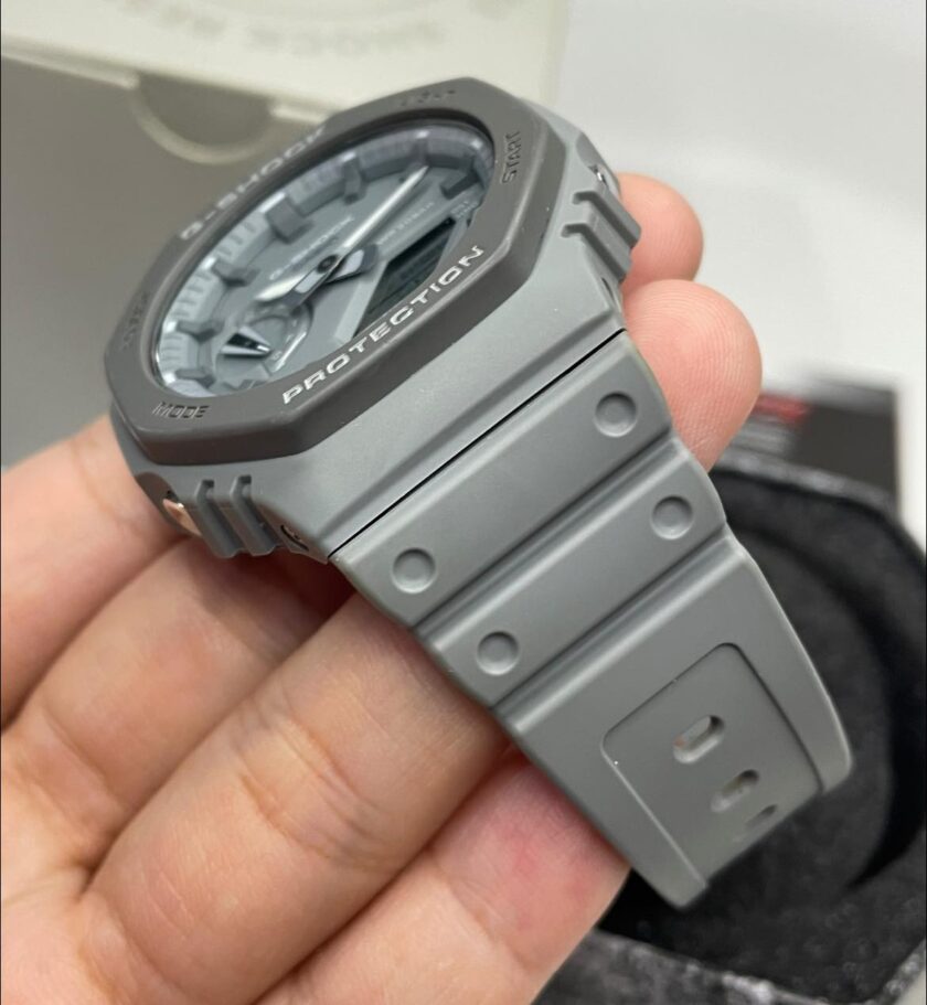montre homme casio g shock ga 2110et 8adr bracelet gris en silicone résistance à l'eau 200 mètres