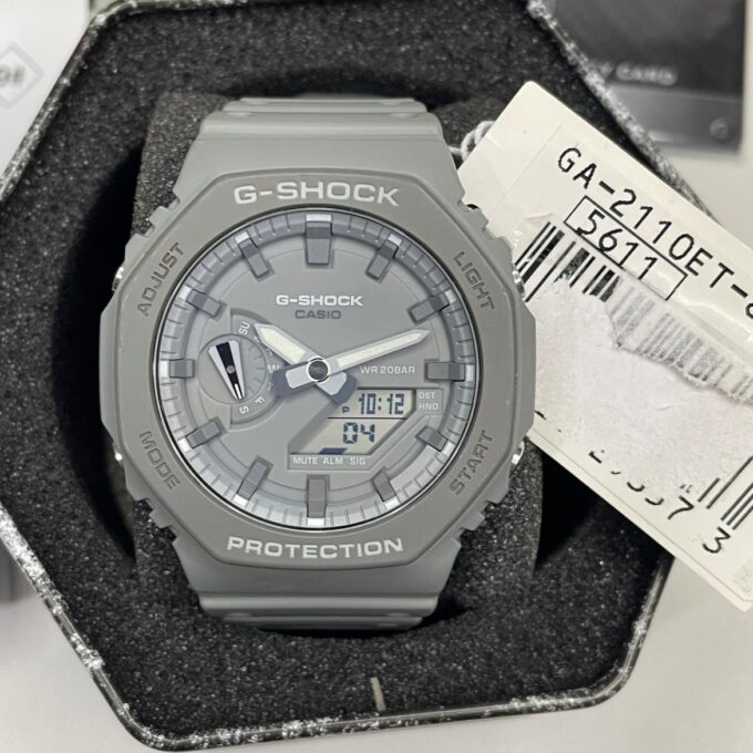 Montre Homme Casio G-Shock GA-2110ET-8ADR - Bracelet Gris En Silicone - Résistance à l'eau 200 Mètres