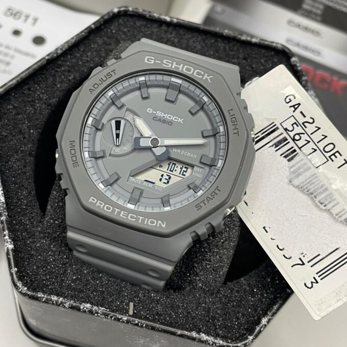 Montre Homme Casio G-Shock GA-2110ET-8ADR - Bracelet Gris En Silicone - Résistance à l'eau 200 Mètres