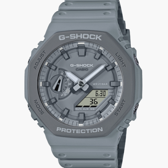 Montre Homme Casio G-Shock GA-2110ET-8ADR - Bracelet Gris En Silicone - Résistance à l'eau 200 Mètres