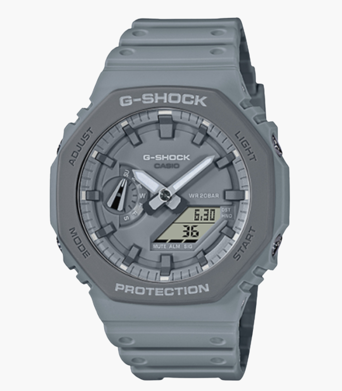 Montre Homme Casio G-Shock GA-2110ET-8ADR - Bracelet Gris En Silicone - Résistance à l'eau 200 Mètres