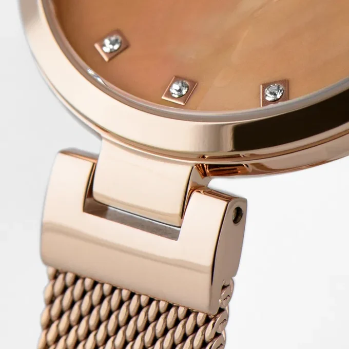 Montre Femme Jacques Lemans Milan 1-2001H - Bracelet Doré Rose en Acier Inoxydable - Resistance à l'eau 50 Mètres