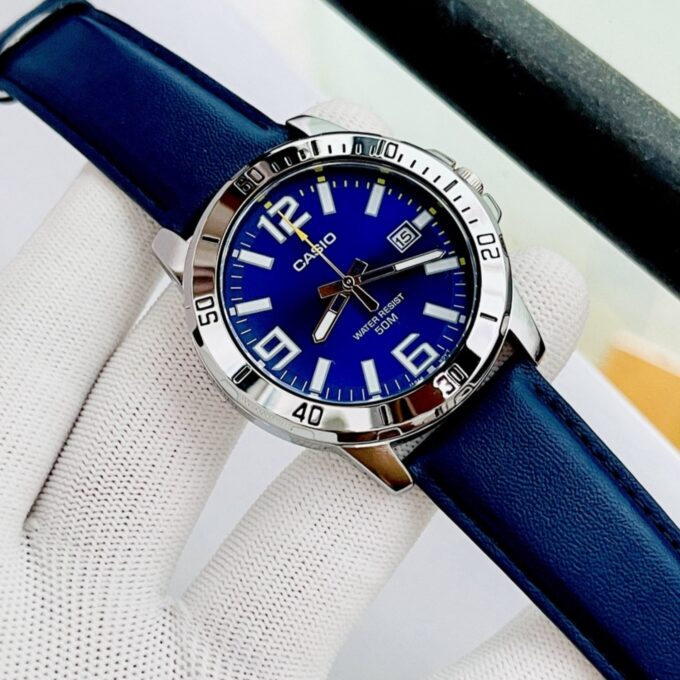 Montre Homme Casio - MTP-VD01L-2BVUDF - Bracelet en Cuir - Bleu