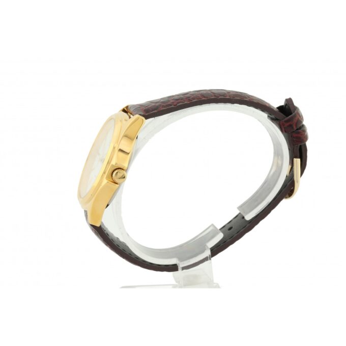 Montre Homme Casio Classique – Quartz, Date, Bracelet Cuir Marron, Cadran Blanc Or – Boîtier Laiton 33mm – MTP-1183Q-7ADF