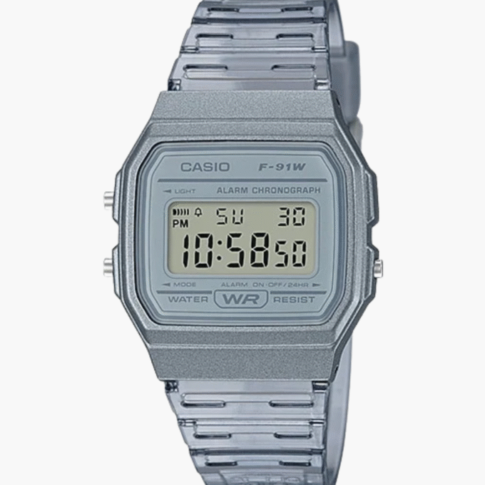 Montre Jeunesse Casio - F-91WS-8DF - Bracelet en Résine Gris