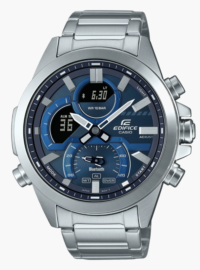 Montre Homme Bluetooth Casio - ECB-30D-2ADF - Bracelet en Acier Inoxydable