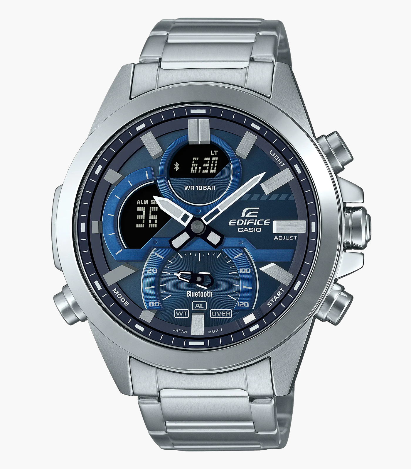 Montre Homme Bluetooth Casio - ECB-30D-2ADF - Bracelet en Acier Inoxydable