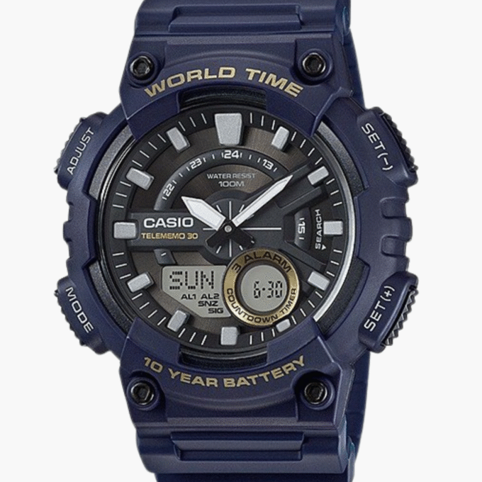 Montre Homme Casio - AEQ-110W-2AVDF - Bracelet en Résine Bleu