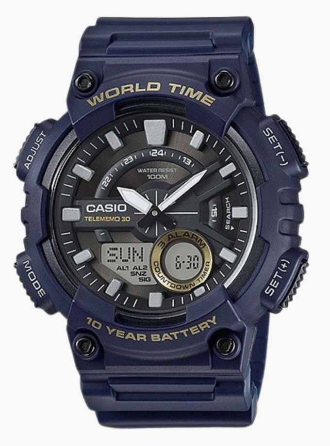 Montre Homme Casio - AEQ-110W-2AVDF - Bracelet en Résine Bleu