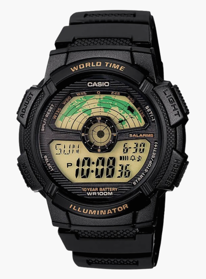 Montre Homme Casio - AE-1100W-1BVDF - Bracelet en Résine Noir