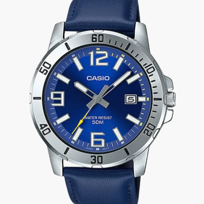 Montre Homme Casio - MTP-VD01L-2BVUDF - Bracelet en Cuir - Bleu