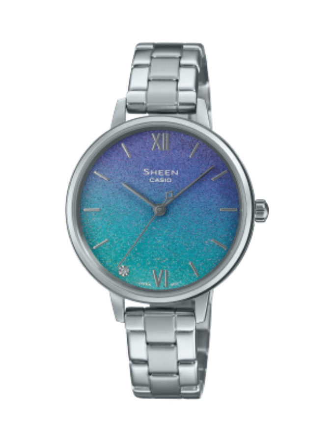 Montre Femme Casio Sheen - SHE-4548D-2AUDF - Bracelet Gris En Acier Inoxydable - Résistance à l'eau 50 Mètres