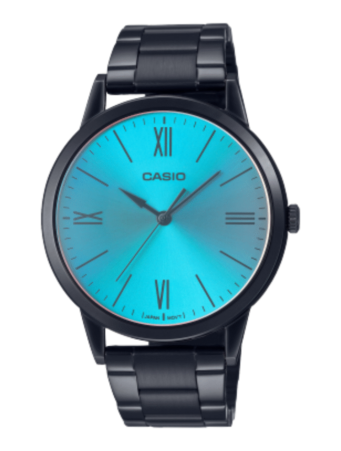 Montre Homme Casio Collection MTP-E600B-2BDF - Bracelet Noir En Acier Inoxydable - Résistante à l'eau