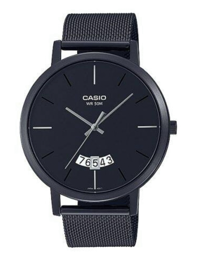 Montre Homme Casio Collection MTP-B100MB-1EVDF - Bracelet Noir En Acier Inoxydable - Résistance à l'eau 50 mètres