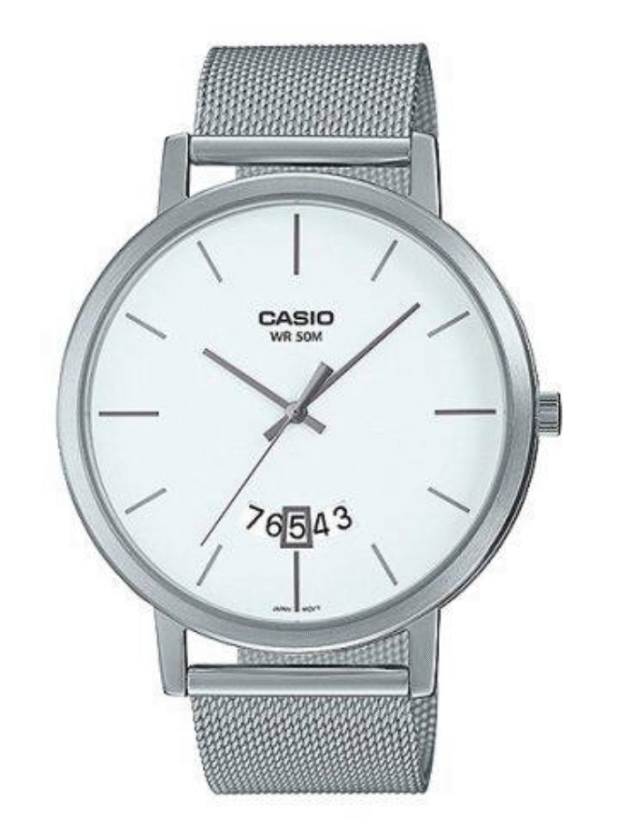 Montre Homme Casio Collection MTP-B100M-7EVDF - Bracelet Gris En Acier Inoxydable - Résistance à l'eau 50 mètres