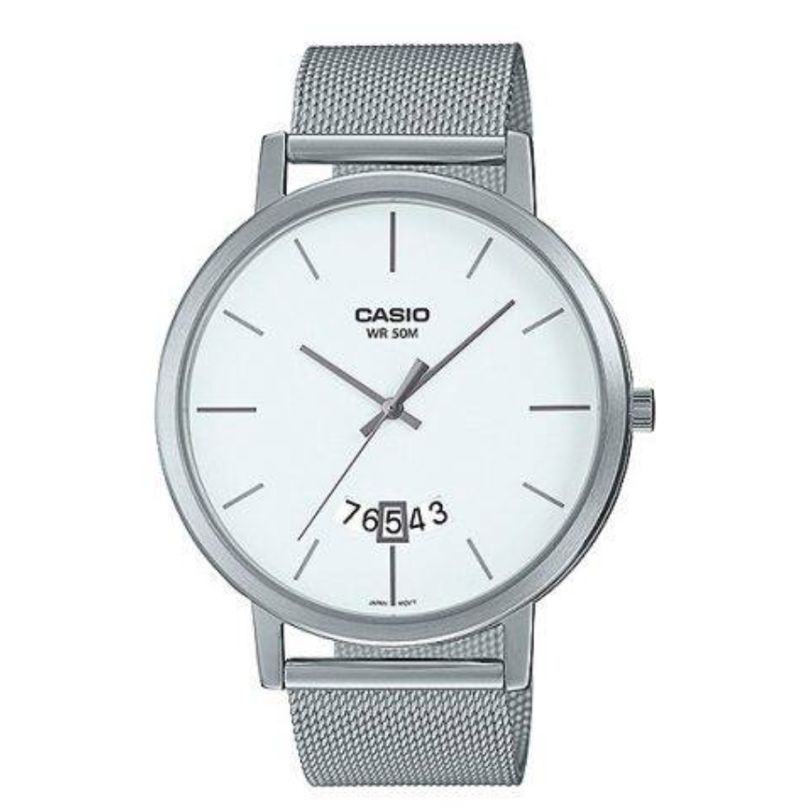 Montre Homme Casio Collection MTP-B100M-7EVDF - Bracelet Gris En Acier Inoxydable - Résistance à l'eau 50 mètres