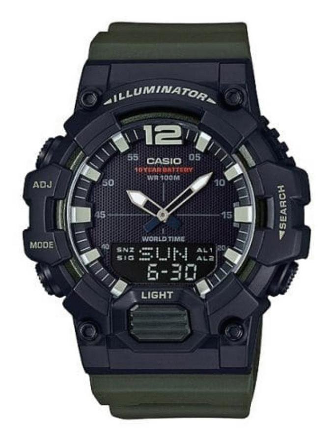 Montre Homme Casio - HDC-700-3AVDF - Bracelet Vert En Siliconne - Résistance à l'eau 100 Mètres