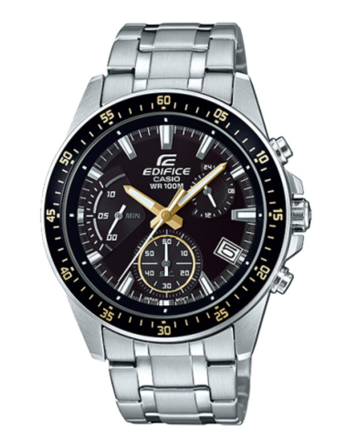 Montre Homme Casio Edifice EFV-540D-1A9VUDF - Bracelet Gris en Acier Inoxydable - Résistance à l'eau 100 Mètres