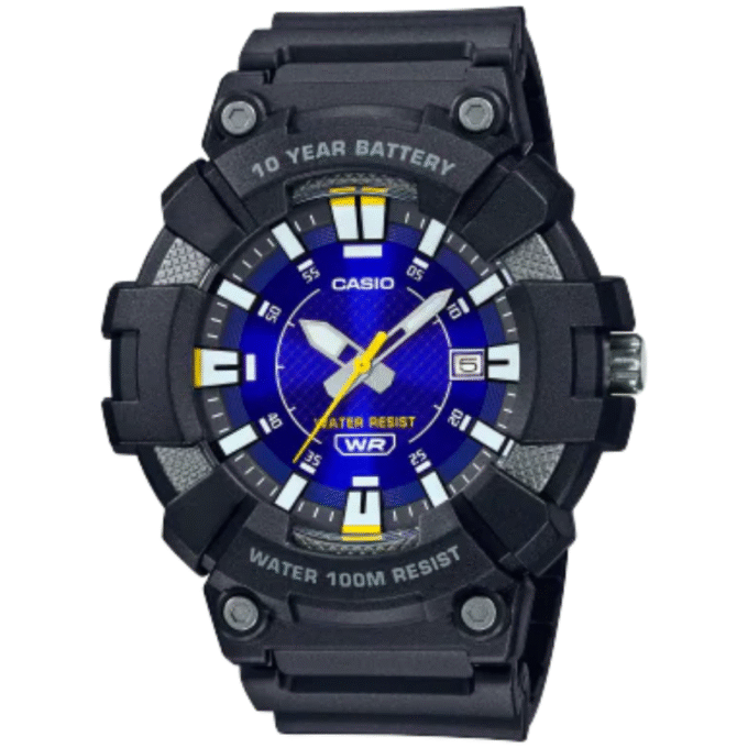 Montre Homme Casio - Analogique MW-610H-2AV - Bracelet Noir en Résine - Résistance à l'eau 10 ATM