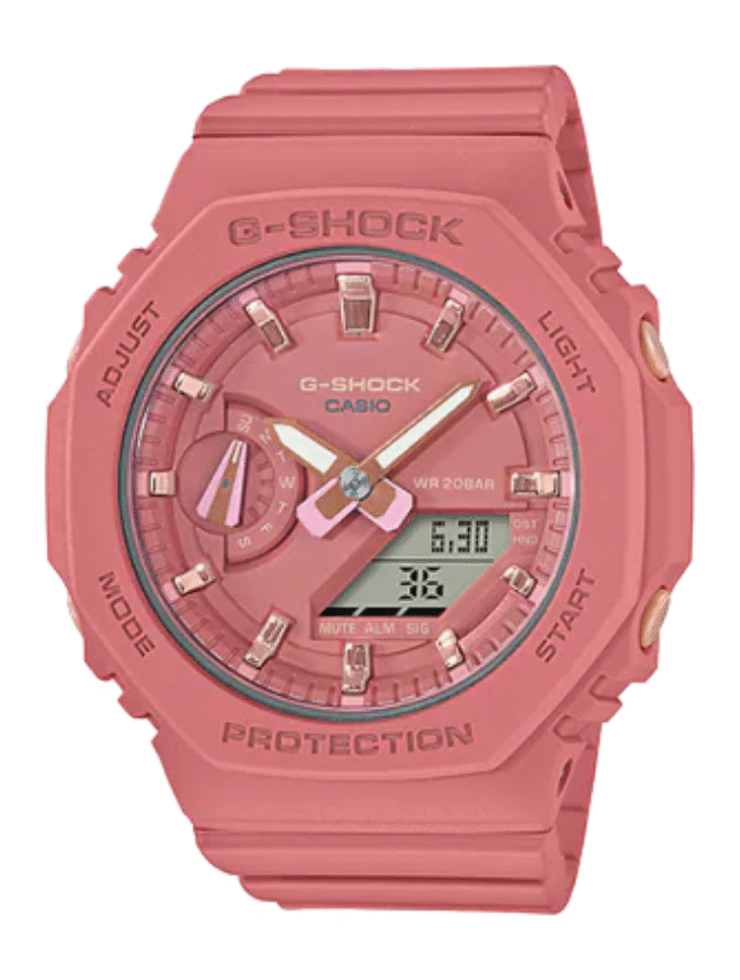 Montre Homme Casio G-SHOCK ANALOGIQUE-NUMÉRIQUE SÉRIE GMA - GMA-S2100-4A2 - Bracelet Rose En Résine - Résistance à l'eau 20 ATM