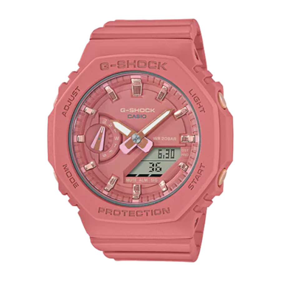 Montre Homme Casio G-SHOCK ANALOGIQUE-NUMÉRIQUE SÉRIE GMA - GMA-S2100-4A2 - Bracelet Rose En Résine - Résistance à l'eau 20 ATM