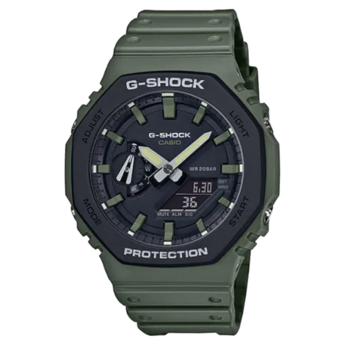Montre Homme Casio G-SHOCK ANALOGIQUE-NUMÉRIQUE SÉRIE GA-2110SU-3ADR - Bracelet Bleu En Résine - Résistance à l'eau 20 ATM