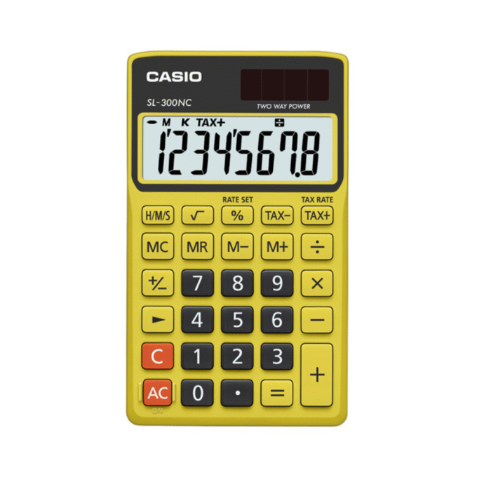 Calculatrice Casio Jaune - SL-300NC-BYW