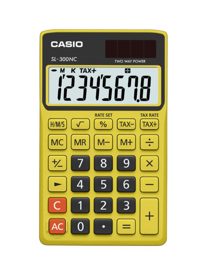 Calculatrice Casio Jaune - SL-300NC-BYW
