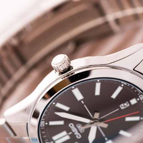 Montre Homme Casio Collection - MTP-VD02D-5EUDF - Bracelet Gris En Acier Inoxydable - Résistance à l'eau 30 M