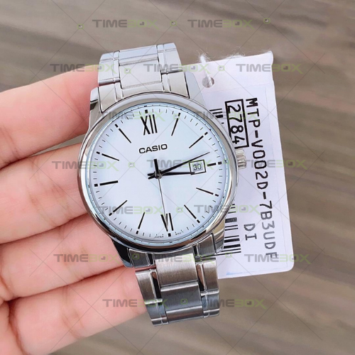 Montre Homme Casio Quartz MTP-V002D-7B3UDF - Acier inoxydable, Date, Résistante à l’eau, Affichage analogique - Bracelet argent - Montre Classique - Japon