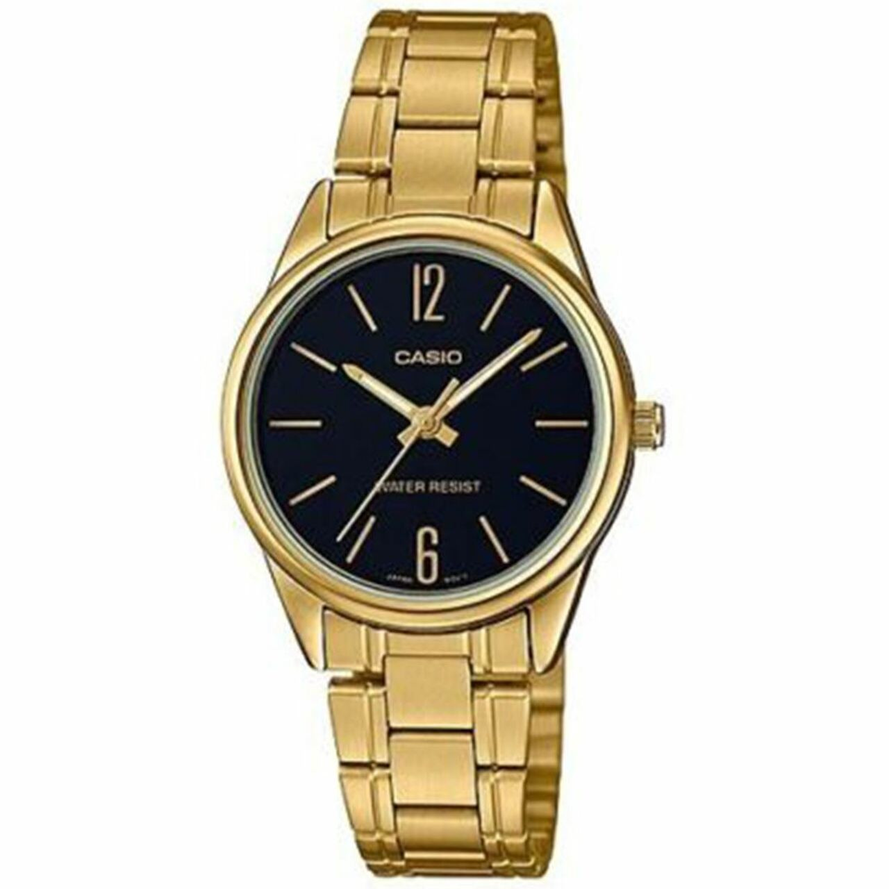 Montre CASIO Femme - Bracelet DoRée En Acier Inoxydable - Résistante à l'eau - 12 Mois De Garantie - LTP-V005G-1BUDF