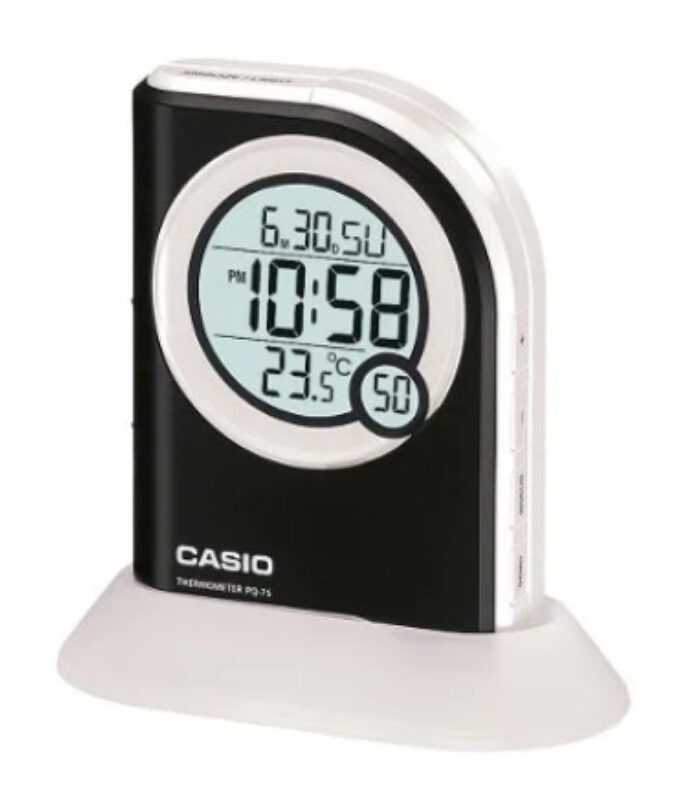 Réveil De Table À Thermomètre Numérique Multifonction - Pq-75-1Df - Noir