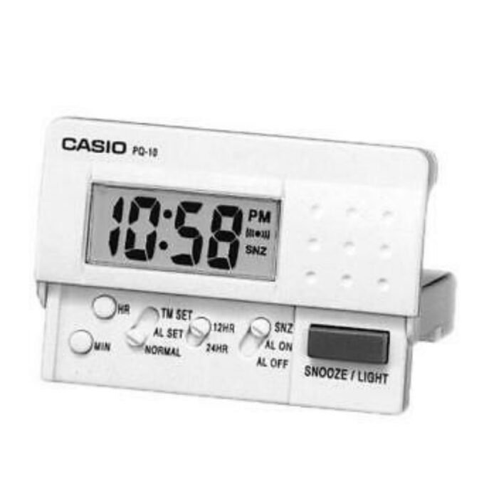 Casio Réveils Pq-10D-7R Petit Blanc Led Numérique Voyage Affichage Lcd
