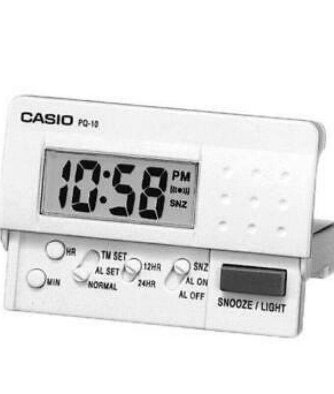 Casio Réveils Pq-10D-7R Petit Blanc Led Numérique Voyage Affichage Lcd