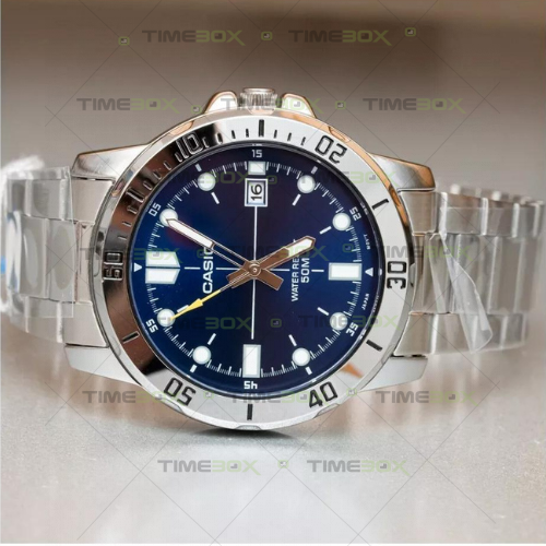 Montre CASIO Homme - MTP-VD01D-2EVUDF - Bracelet Gris En Acier Inoxydable - Résistante à l'eau - 12 Mois De Garantie