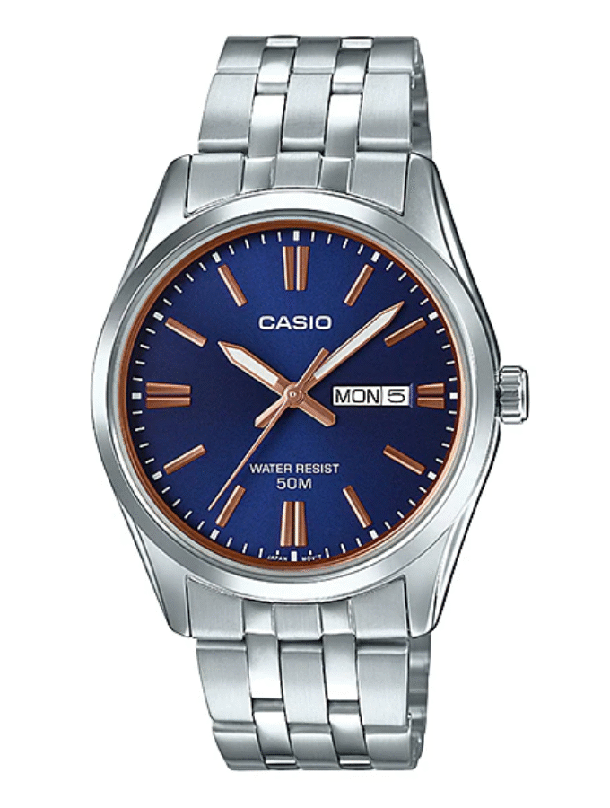 Montre Homme Casio - MTP-1335D-2A2VDF - Bracelet en Acier Inoxydable - Affichage analogique - Résistant à l'eau