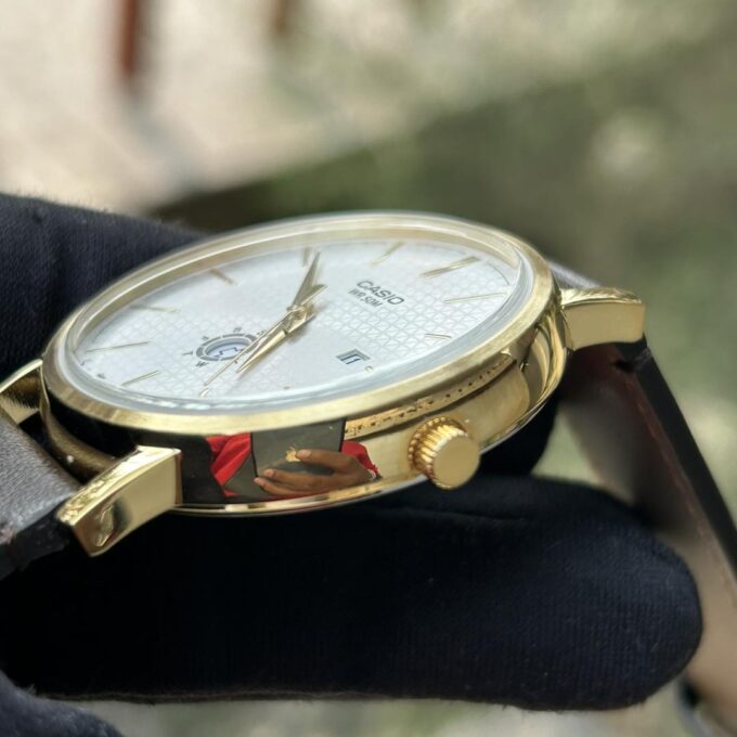 Montre Homme Casio - MTP-B125GL-7AVDF - Bracelet en cuir marron - Affichage analogique - Verre minéral