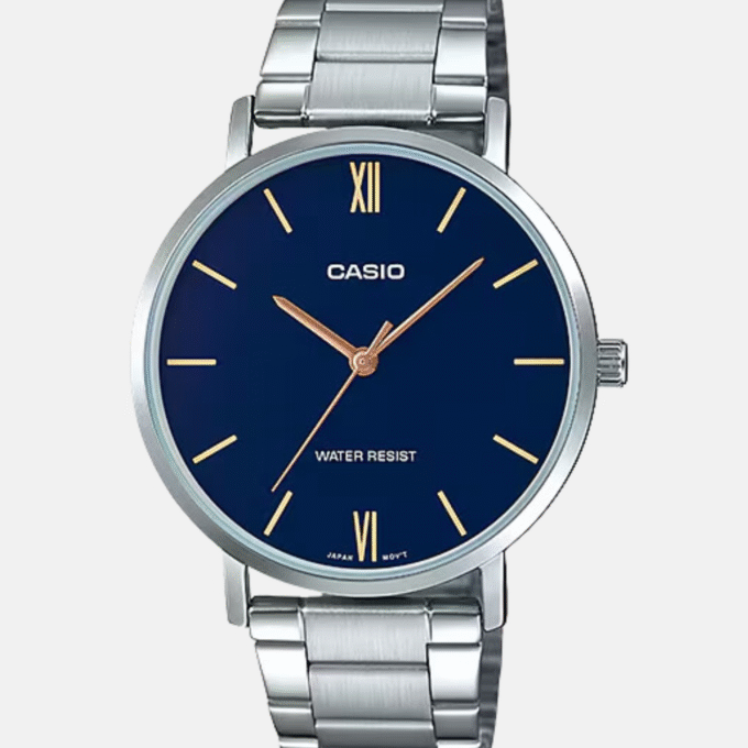 Montre homme Casio - MTP-VT01D-2BUDF - Bracelet en acier inoxydable - Affichage analogique - Résistant à l'eau