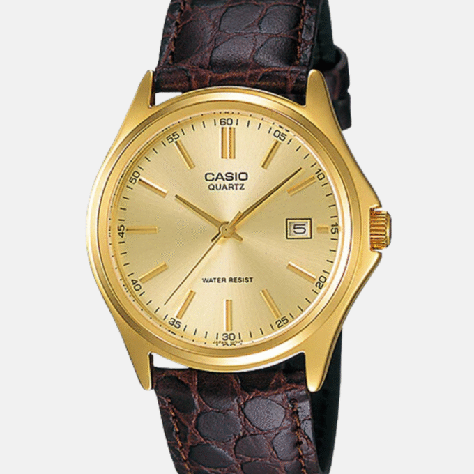 Montre Homme Casio - MTP-1183Q-9ADF - Bracelet en cuir rouge bordeaux - Verre minéral - Affichage analogique