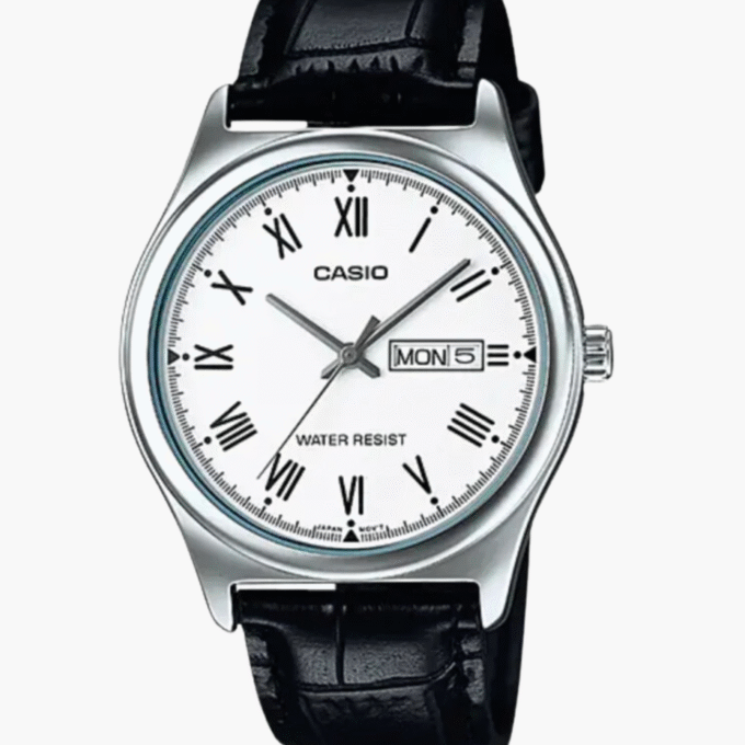 Montre Casio Homme - MTP-V006L-7BUDF - Bracelet en cuir noir - Affichage analogique - Résistant à l'eau